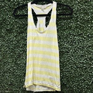 Aeropostale Lemon and White Striped Tank Top Y2K